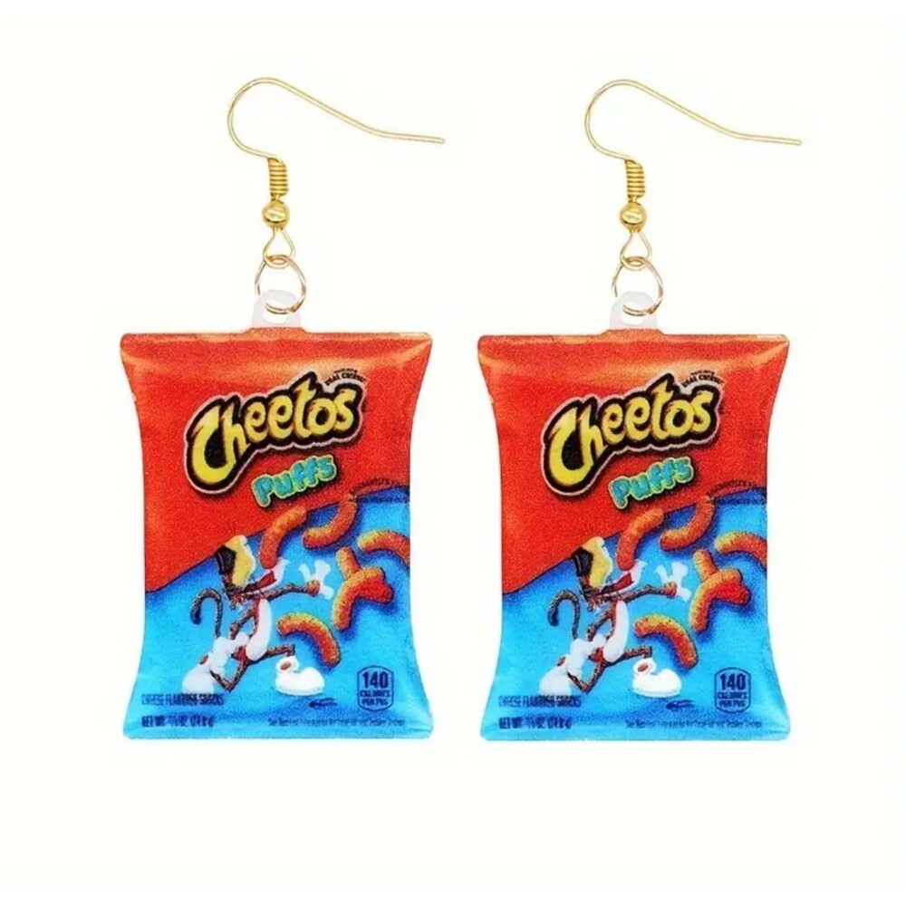 Cheeto Puffs Dangle Earrings